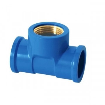 Tee 25mm x 3/4 água L/r Azul Amanco