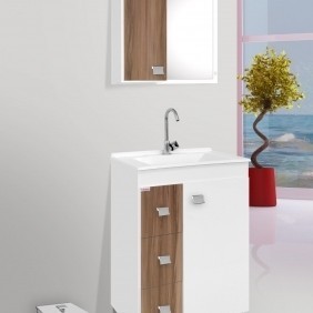 Balcão Ecco Fabribam 60cm - Branco - Nogal 