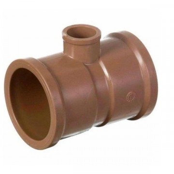 Tee 32mm x 25mm água Soldavel Marrom Amanco