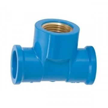 Tee 20mm x 1/2 água L/r Azul