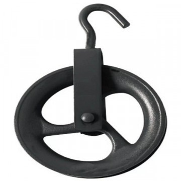 Roldana Ferro Fundido Com Gancho 16cm