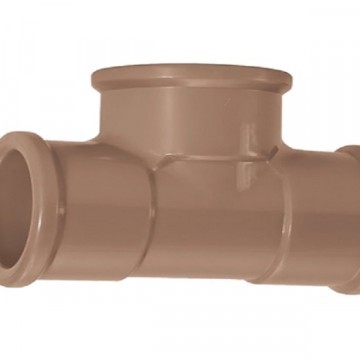 Tee 25mm água Soldavel Marrom Amanco 