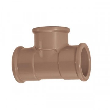 Tee 20mm água Soldavel Marrom Amanco