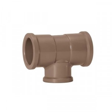 Tee 25mm x 20mm água Soldavel Marrom Amanco