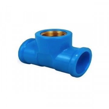 Tee 25mm x 1/2 água L/r Azul Amanco 