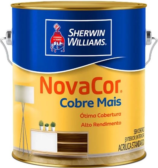 Tinta Fosco Novacor Cobre Mais  Branco 3,6l Sherwin Williams 