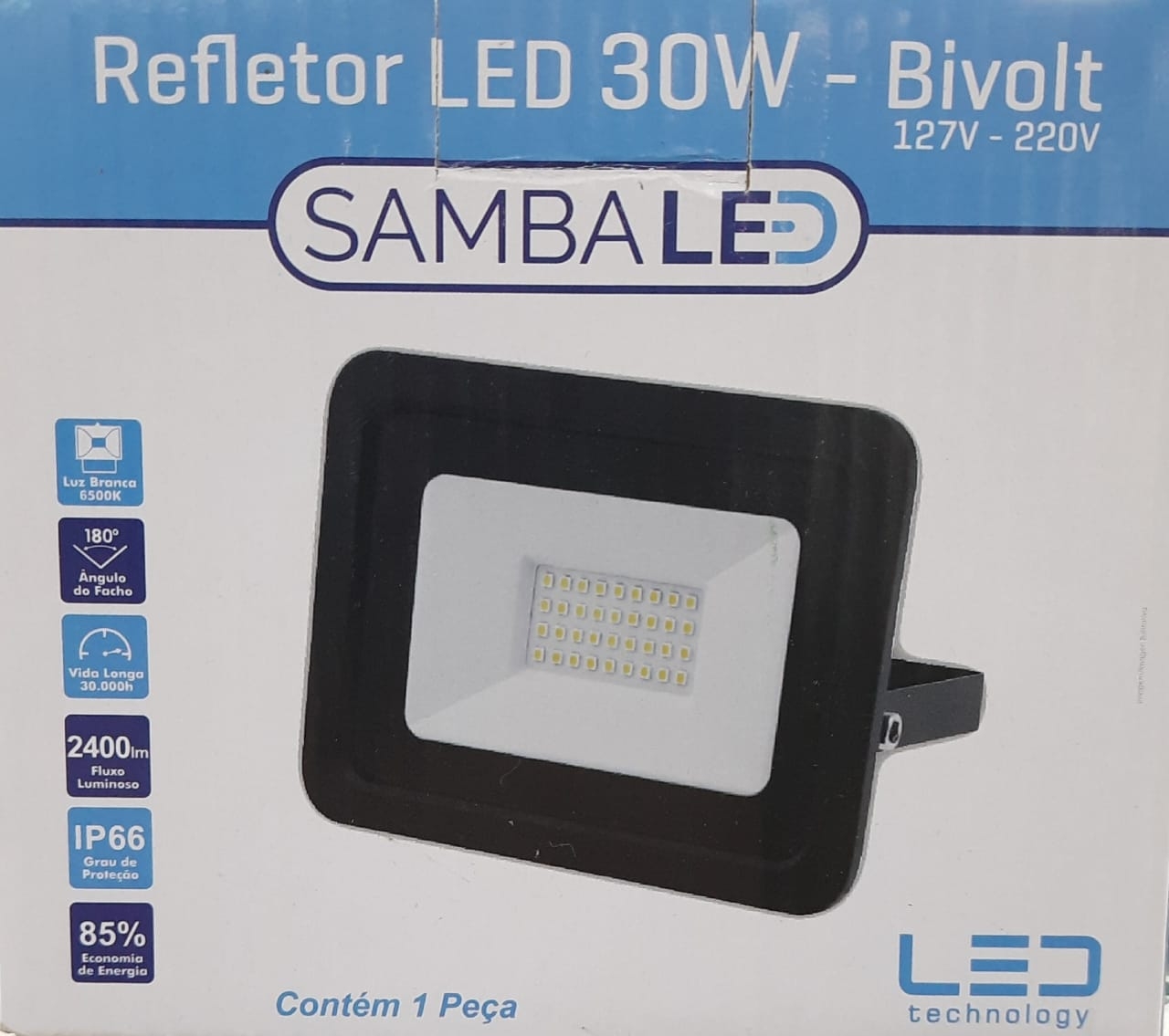 Refletor Led 30w Luz Branca 