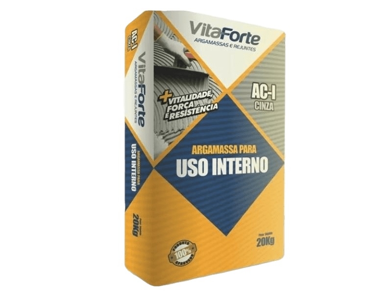 Cimento Cola Ac1 20kg Vitaforte Argamassa Colante Externo